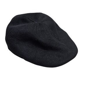Stetson Mens L Black Wool Blend Flat Cap Ivy Driver Hat  Newboy Preppy Old Money